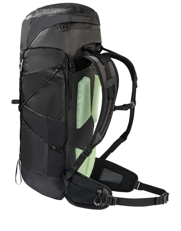 Vue arrière du sac à dos avec système de portage AERORISE