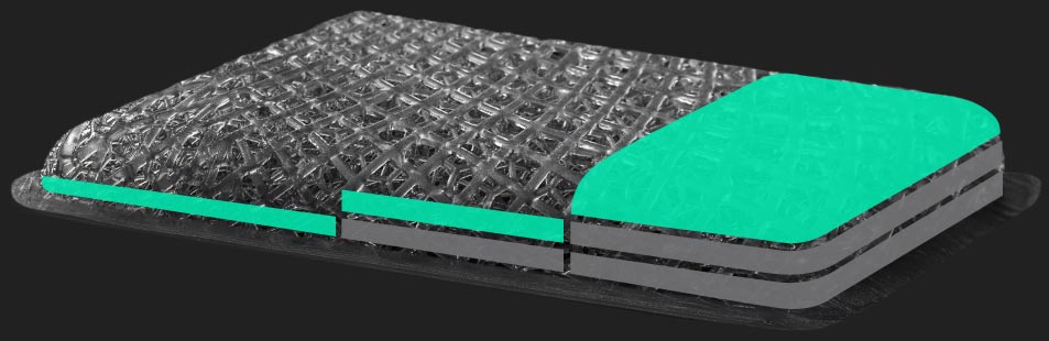 Illustration d'un rembourrage de la technologie AERORISE